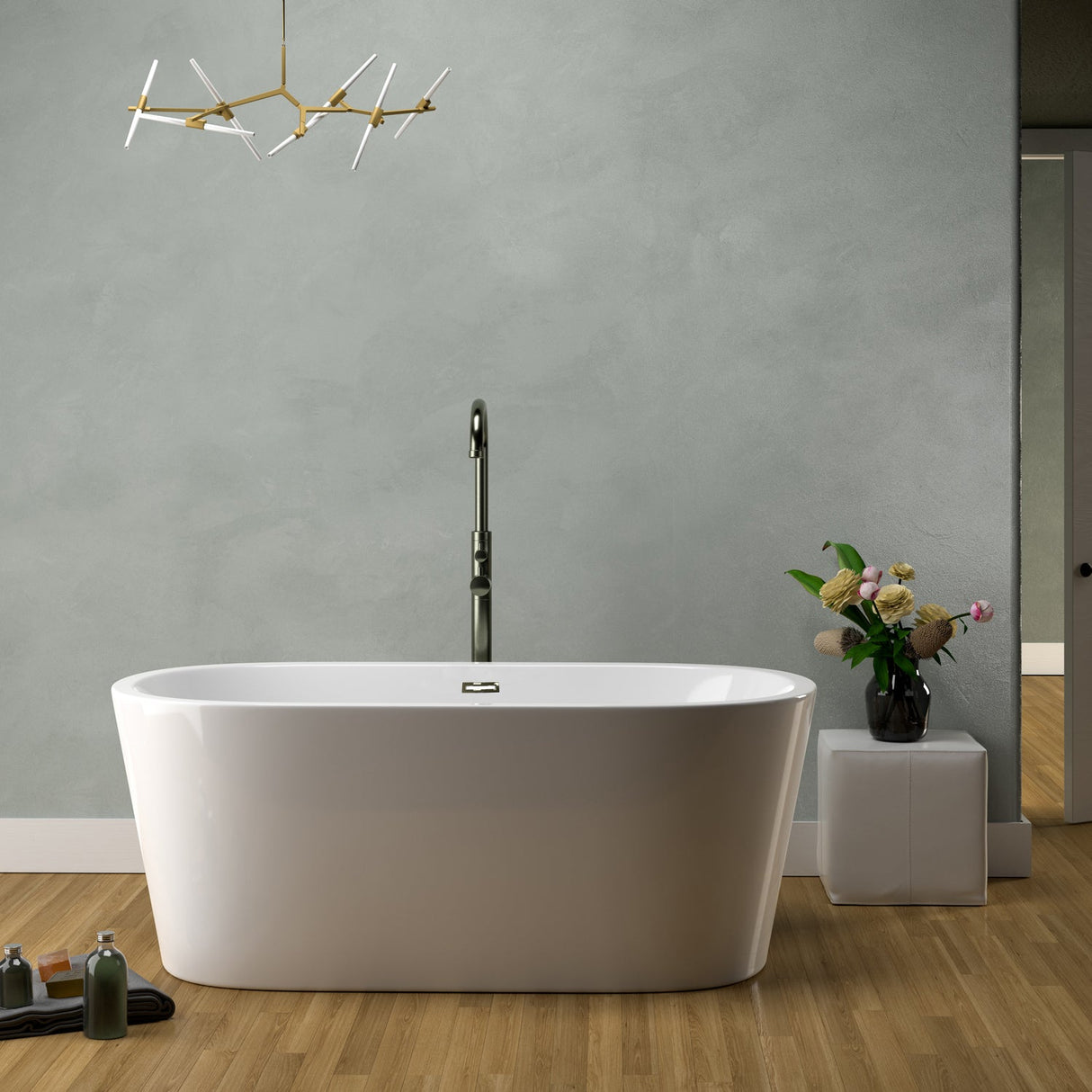 Orlando 59" Acrylic Tub with Integral Drain and Overflow