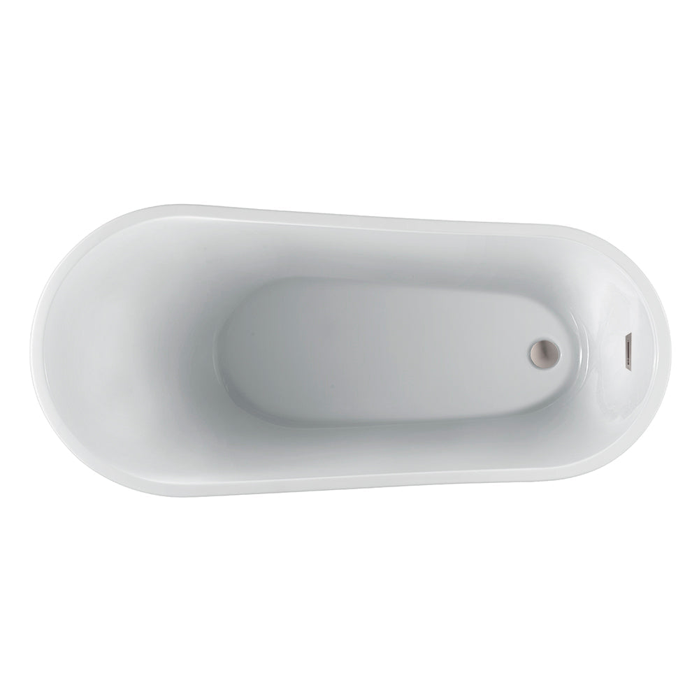 Lorenzo 60" Acrylic Slipper Tub with Integral Drain and Overflow