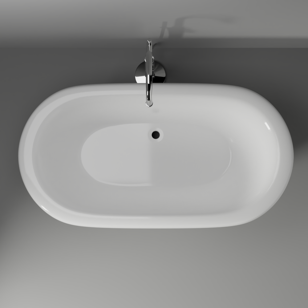 Carrie 57" Acrylic Double Roll Top Tub on Base