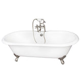 Duet 67″ Cast Iron Double Roll Top Tub Kit – Brushed Nickel Accessories