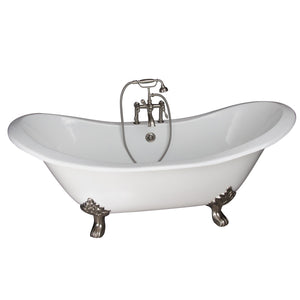 Marshall 72″ Cast Iron Double Slipper Tub Kit – Brushed Nickel Accessories