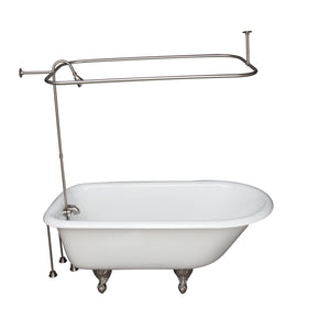 Brocton 65″ Cast Iron Roll Top Tub Kit – Brushed Nickel Accessories