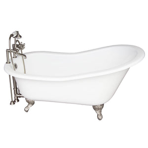 Griffin 61″ Cast Iron Slipper Tub Kit – Brushed Nickel Accessories