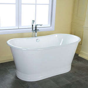 Wakely 68" Extra Wide Cast Iron Bateau Tub