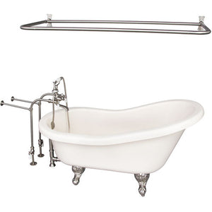 Fillmore 60″ Acrylic Slipper Tub Kit in Bisque – Brushed Nickel Accessories