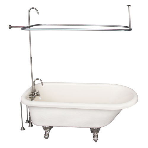 Andover 60″ Acrylic Roll Top Tub Kit in Bisque – Brushed Nickel Accessories