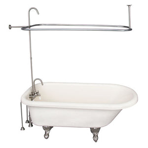 Andover 60″ Acrylic Roll Top Tub Kit in Bisque – Brushed Nickel Accessories