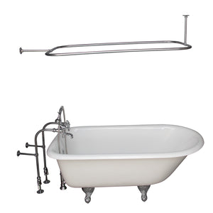 Antonio 55" Cast Iron Roll Top Tub Kit-Polished Chrome Accessories