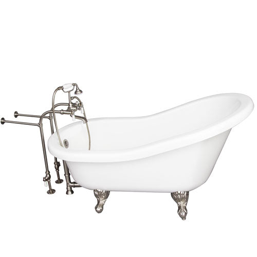 Fillmore 60″ Acrylic Slipper Tub Kit in White – Brushed Nickel Accessories