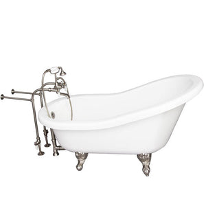 Fillmore 60″ Acrylic Slipper Tub Kit in White – Brushed Nickel Accessories