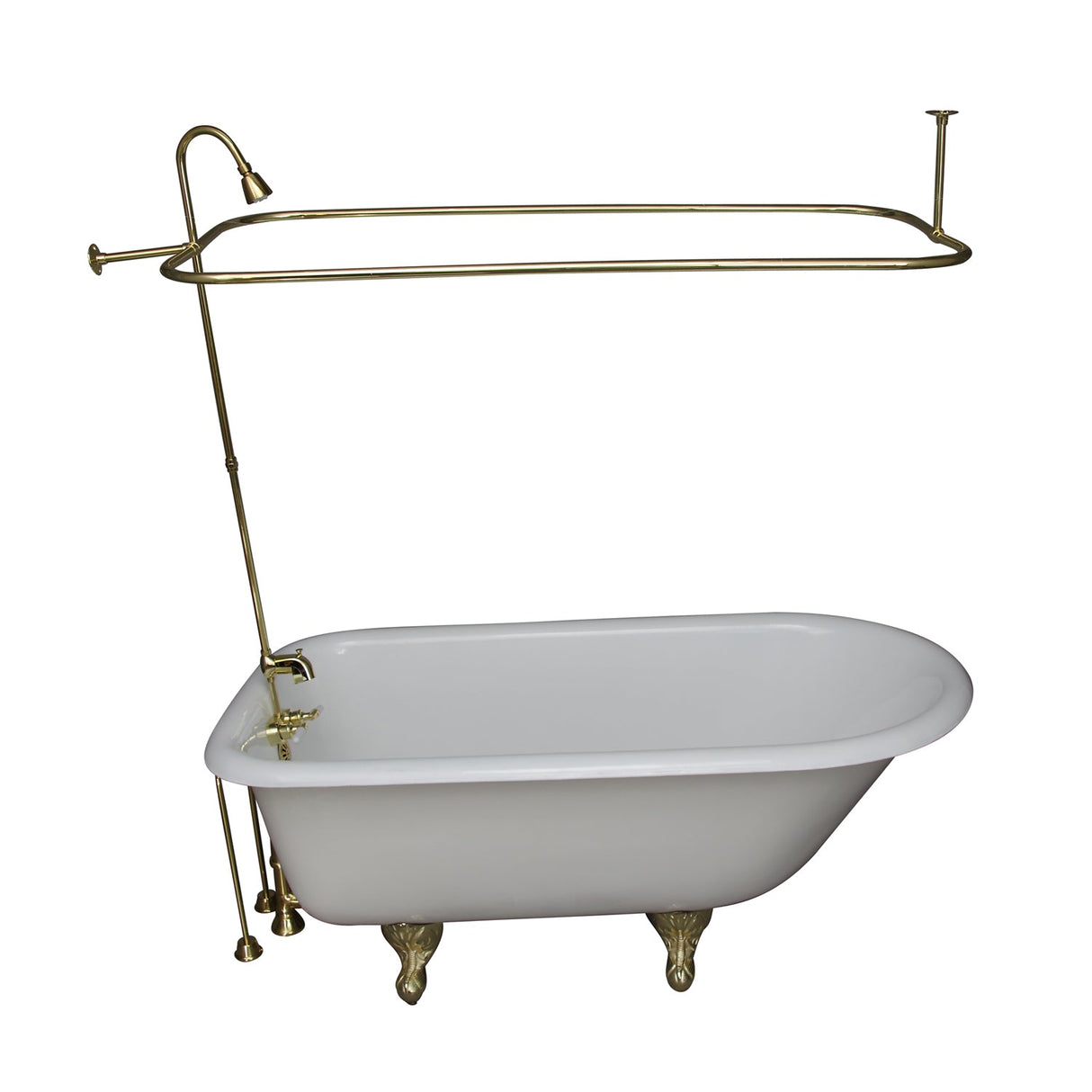 Bartlett 60" Cast Iron Roll Top Tub Kit-Polished Brass Accessories