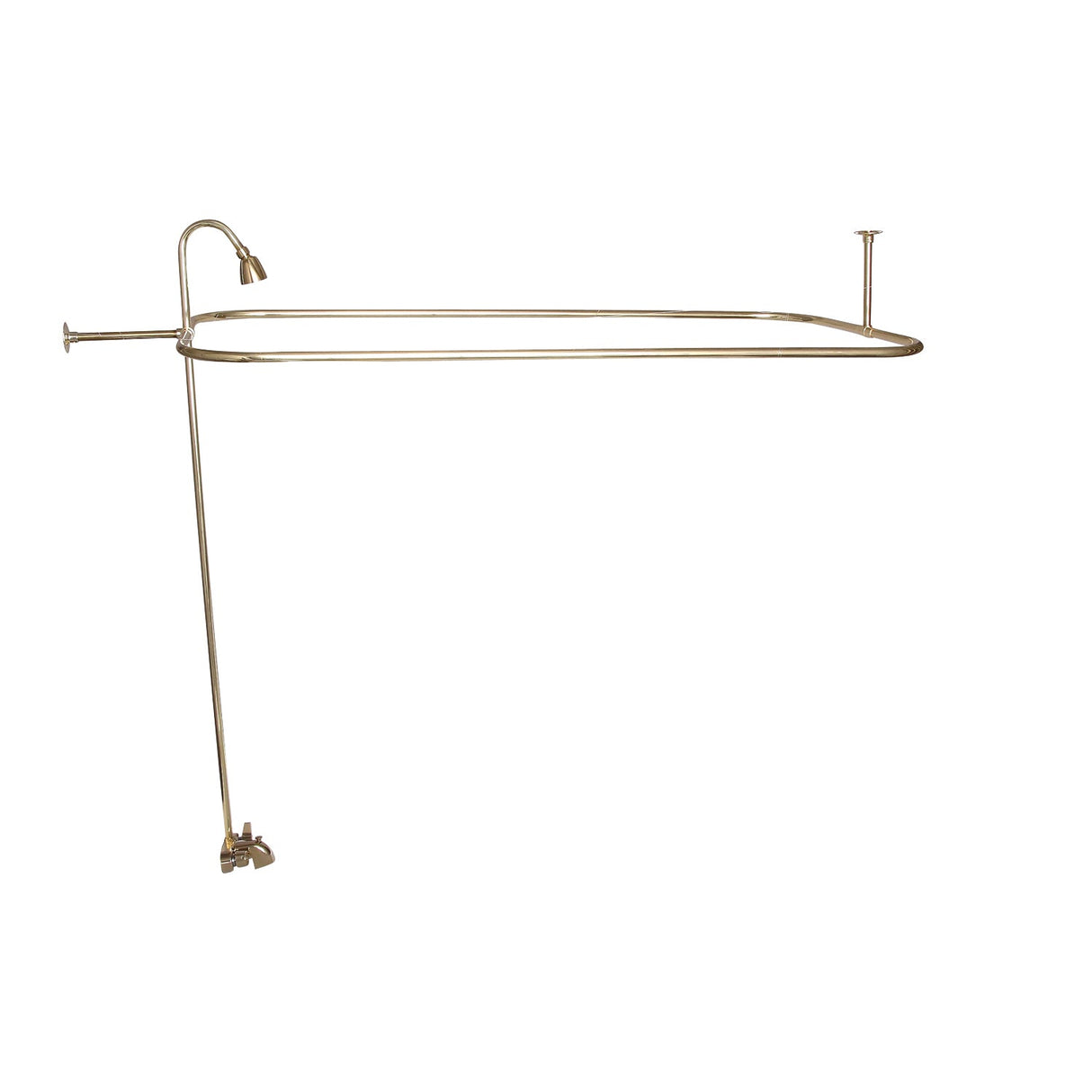 Bartlett 60" Cast Iron Roll Top Tub Kit-Polished Brass Accessories
