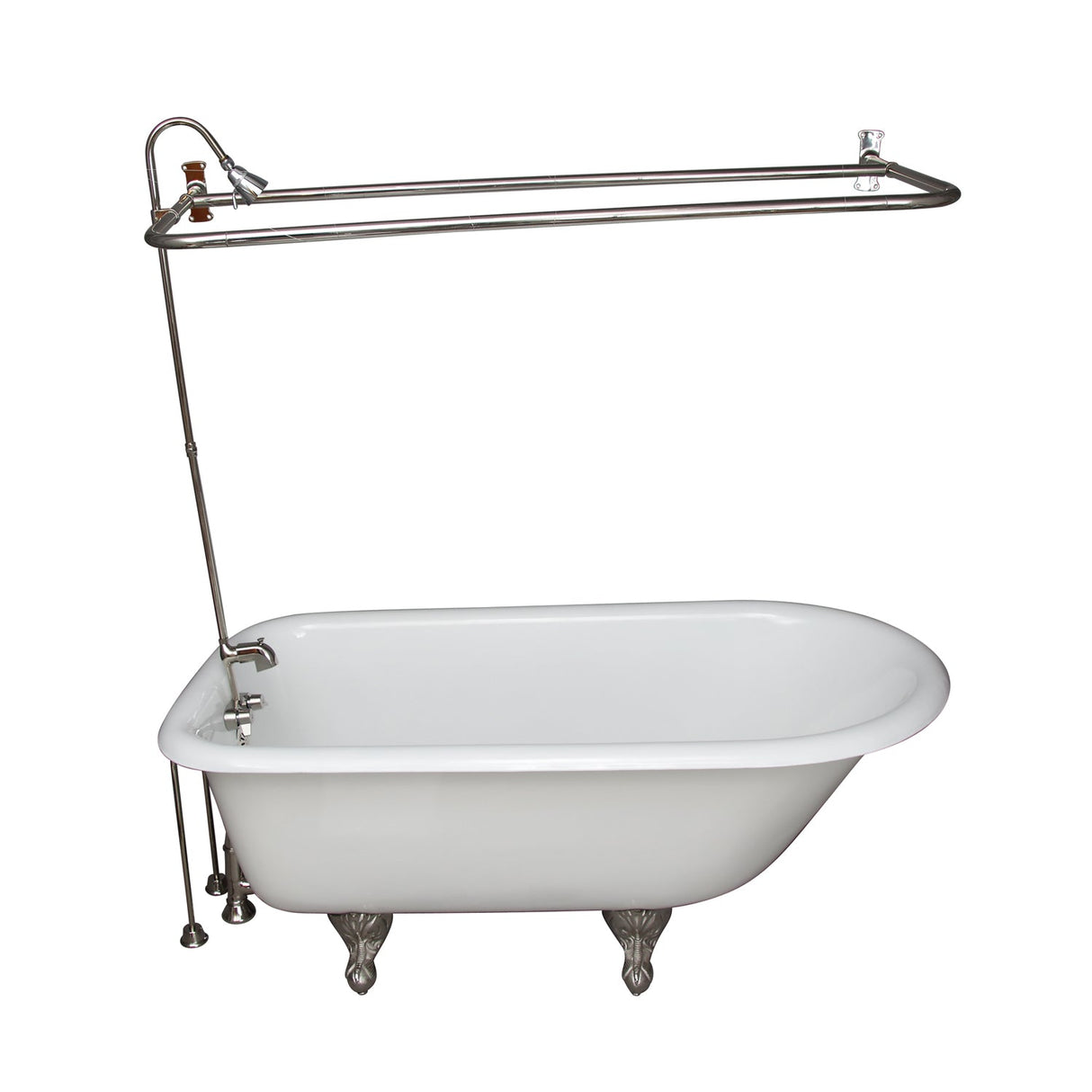 Bartlett 60" Cast Iron Roll Top Tub Kit-Polished Nickel Accessories