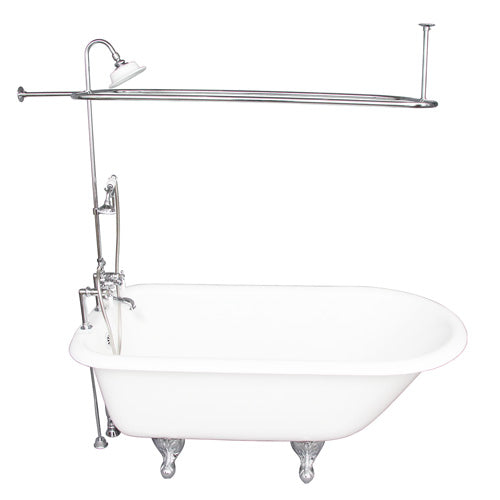 Cadmus 67″ Cast Iron Roll Top Tub Kit – Polished Chrome Accessories