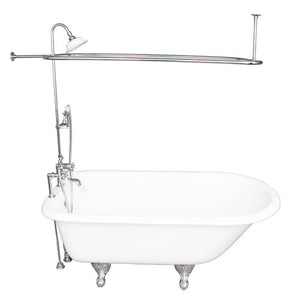 Cadmus 67″ Cast Iron Roll Top Tub Kit – Polished Chrome Accessories