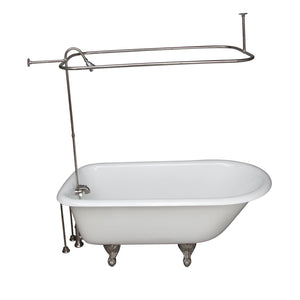 Brocton 65″ Cast Iron Roll Top Tub Kit – Polished Nickel Accessories