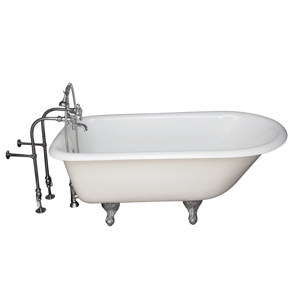 Antonio 55" Cast Iron Roll Top Tub Kit-Polished Chrome Accessories
