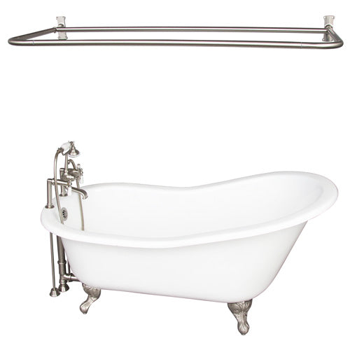 Griffin 61″ Cast Iron Slipper Tub Kit – Brushed Nickel Accessories