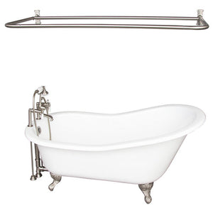 Griffin 61″ Cast Iron Slipper Tub Kit – Brushed Nickel Accessories
