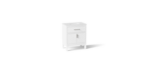 KOHLER Accra 30in. Single Sink Freestanding White Bath Vanity with Pure White Quartz Top Assembled R35898-ASB-0