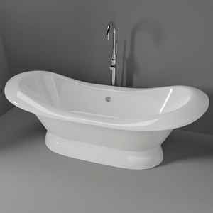Marshall 72" Cast Iron Double Slipper Tub on Base
