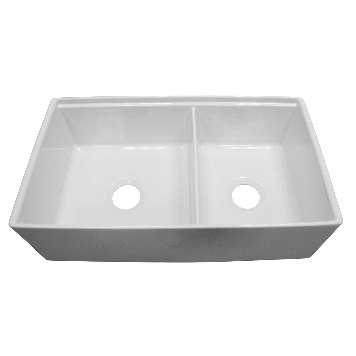 Maxwel 33" Double Bowl Apron-Front Sink with Ledge
