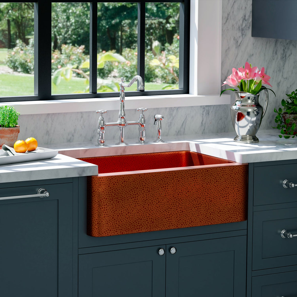 Avena Single Bowl Copper Apron-Front Sink