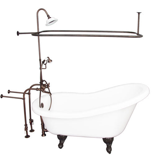 Fillmore 60″ Acrylic Slipper Tub Kit in White – Oil Rubbed Bronze Accessories