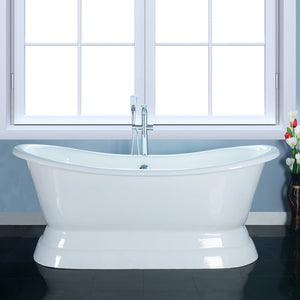 Randall 72" Cast Iron Double Slipper Tub with Base