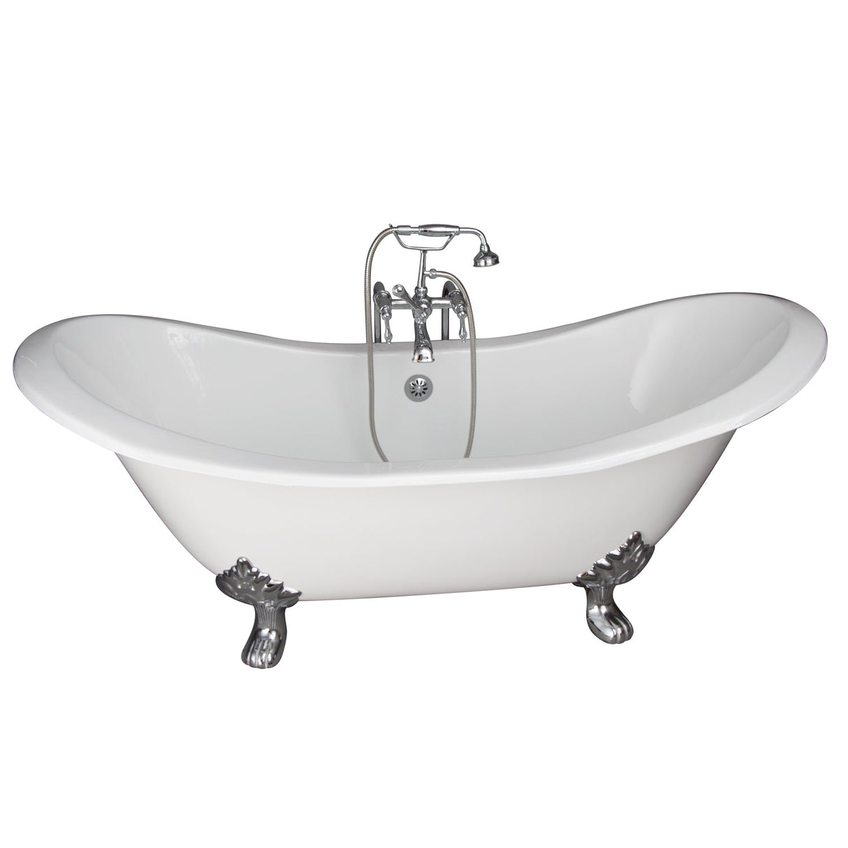 Marshall 72″ Cast Iron Double Slipper Tub Kit – Polished Chrome Accessories