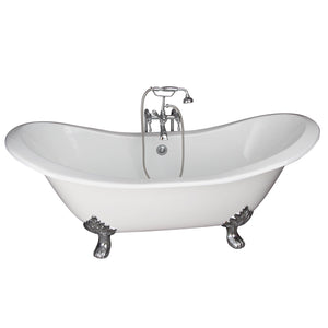 Marshall 72″ Cast Iron Double Slipper Tub Kit – Polished Chrome Accessories