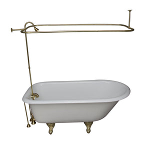 Antonio 55" Cast Iron Roll Top Tub Kit-Polished Brass Accessories