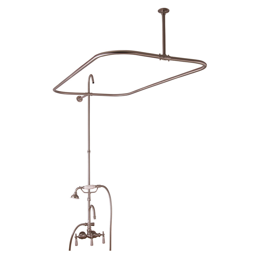 Atlin 67″ Acrylic Roll Top Tub Kit in White – Brushed Nickel Accessories
