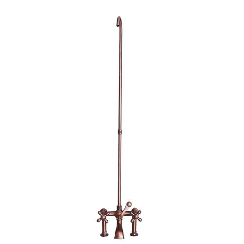 Tub Rim-Mounted Filler with Diverter and Riser