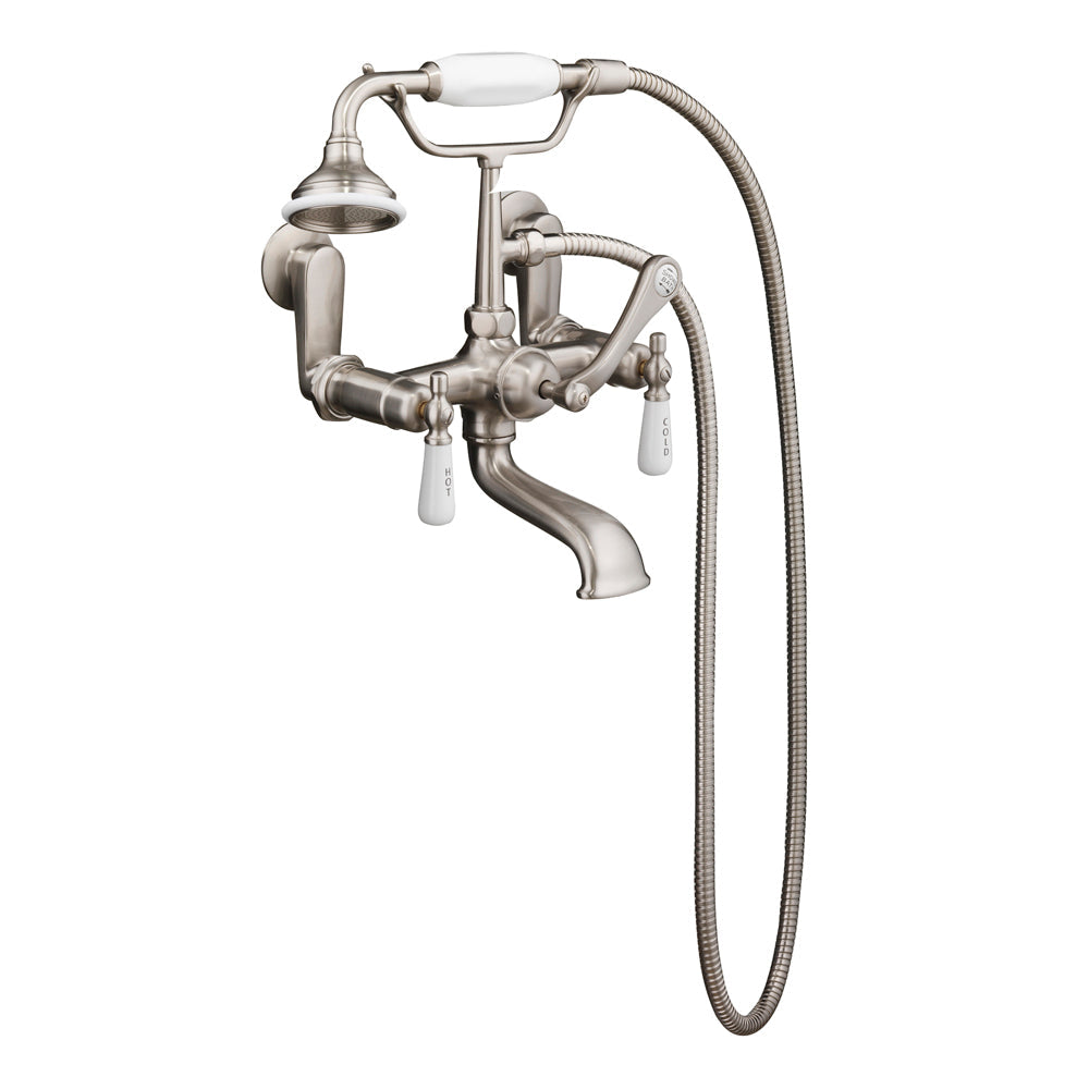 Isadora 67″ Acrylic Slipper Tub Kit in White – Brushed Nickel Accessories