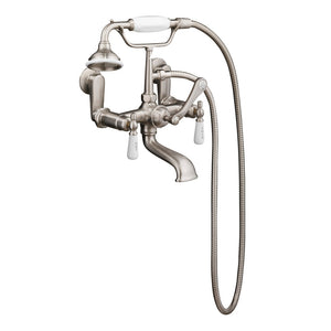 Isadora 67″ Acrylic Slipper Tub Kit in White – Brushed Nickel Accessories