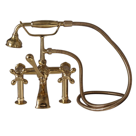 Marshall 72″ Cast Iron Double Slipper Tub Kit – Polished Brass Accessories