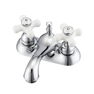 Donata 4" Centerset Lavatory Faucet with Porcelain Cross Handles