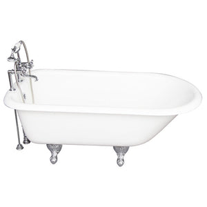 Beecher 60″ Cast Iron Roll Top Tub Kit – Polished Chrome Accessories