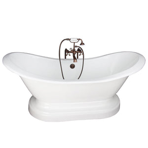 Marshall 72″ Cast Iron Double Slipper Tub Kit – Oil Rubbed Bronze