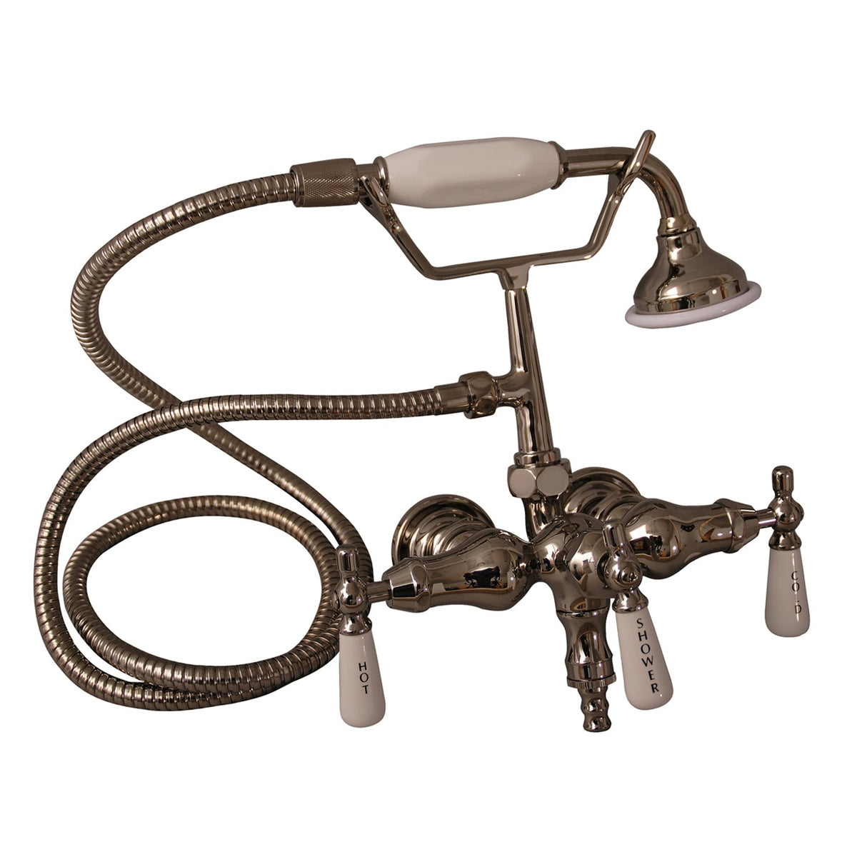 Brocton 65″ Cast Iron Roll Top Tub Kit – Polished Nickel Accessories
