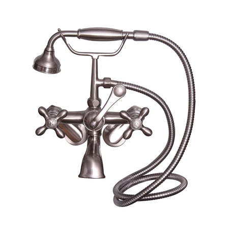 Duet 67" Cast Iron Double Roll Top Tub Kit-Brushed Nickel Accessories