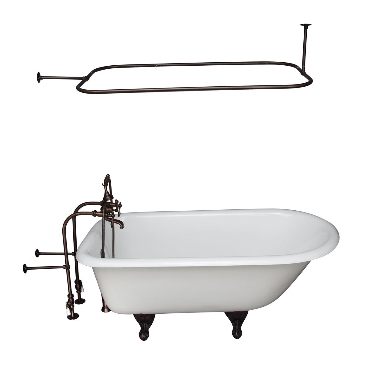 Brocton 65″ Cast Iron Roll Top Tub Kit – Oil Rubbed Bronze Accessories