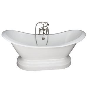 Marshall 72″ Cast Iron Double Slipper Tub Kit – Brushed Nickel Accessories