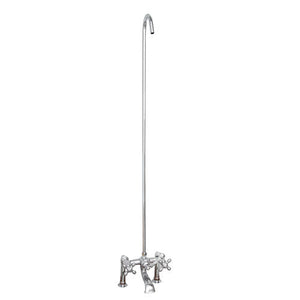 Tub Rim-Mounted Filler with Diverter and Riser