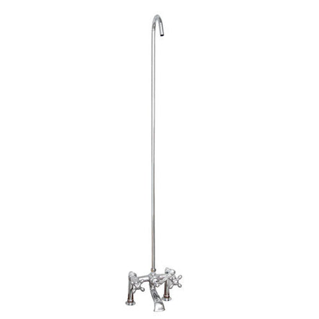 Tub Rim-Mounted Filler with Diverter and Riser