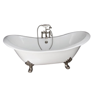 Marshall 72″ Cast Iron Double Slipper Tub Kit – Brushed Nickel Accessories