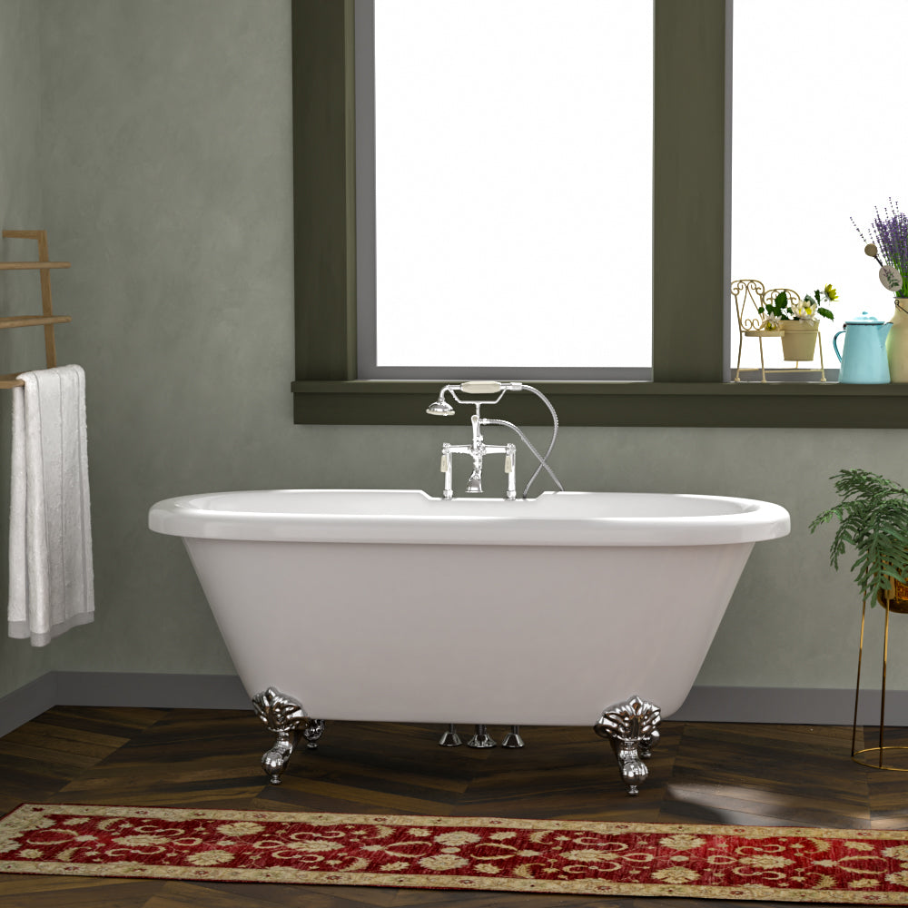 Claudia 67" Acrylic Double Roll Top Tub