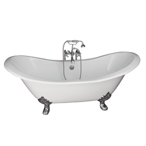 Marshall 72″ Cast Iron Double Slipper Tub Kit – Polished Chrome Accessories