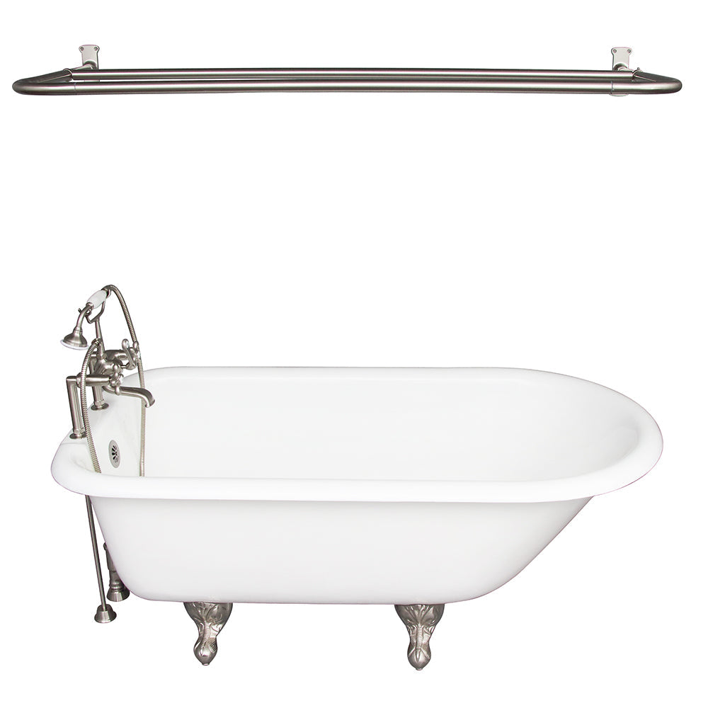 Beecher 60″ Cast Iron Roll Top Tub Kit – Brushed Nickel Accessories
